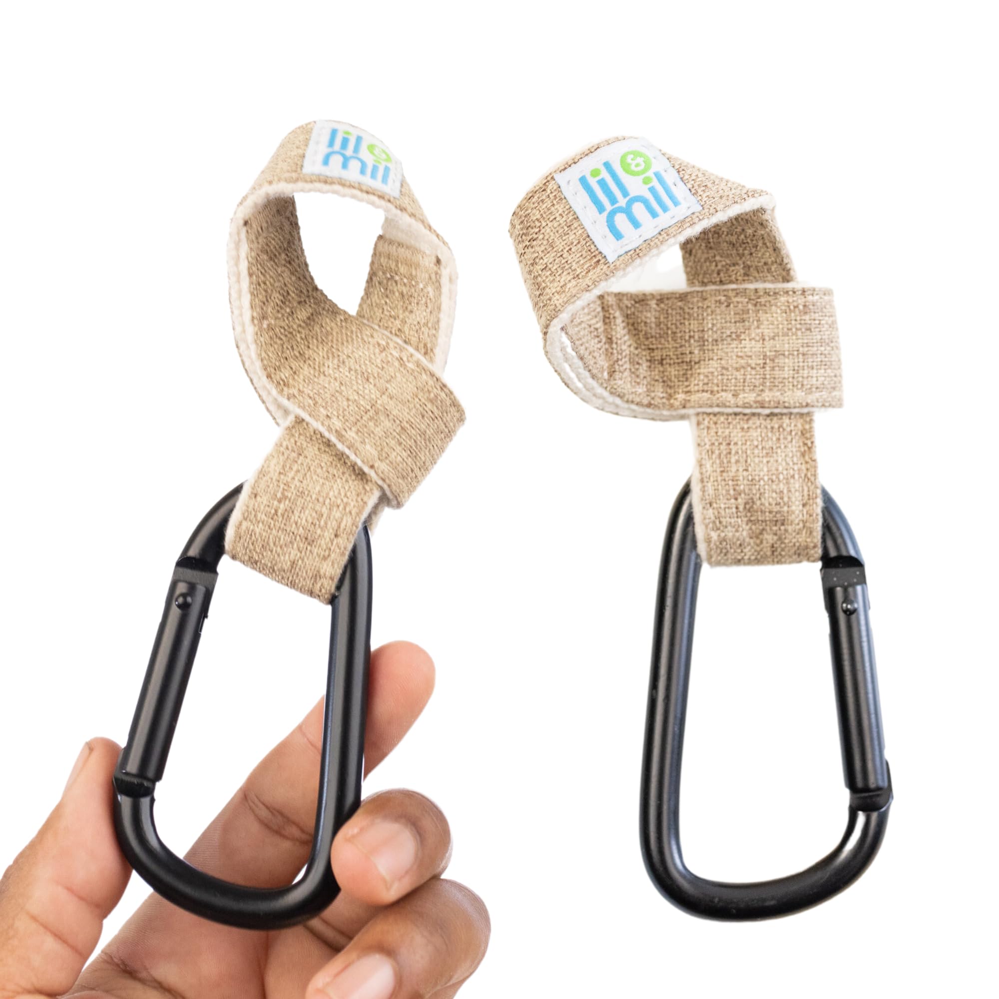 Lil & Mil Stroller Hooks for Diaper Bags, Shopping & Travel - Heavy Duty Stroller Clips for Hanging Bags & Accessories (2 Pack) - Perfect for Strollers, Wagons & Baby Gear Organization