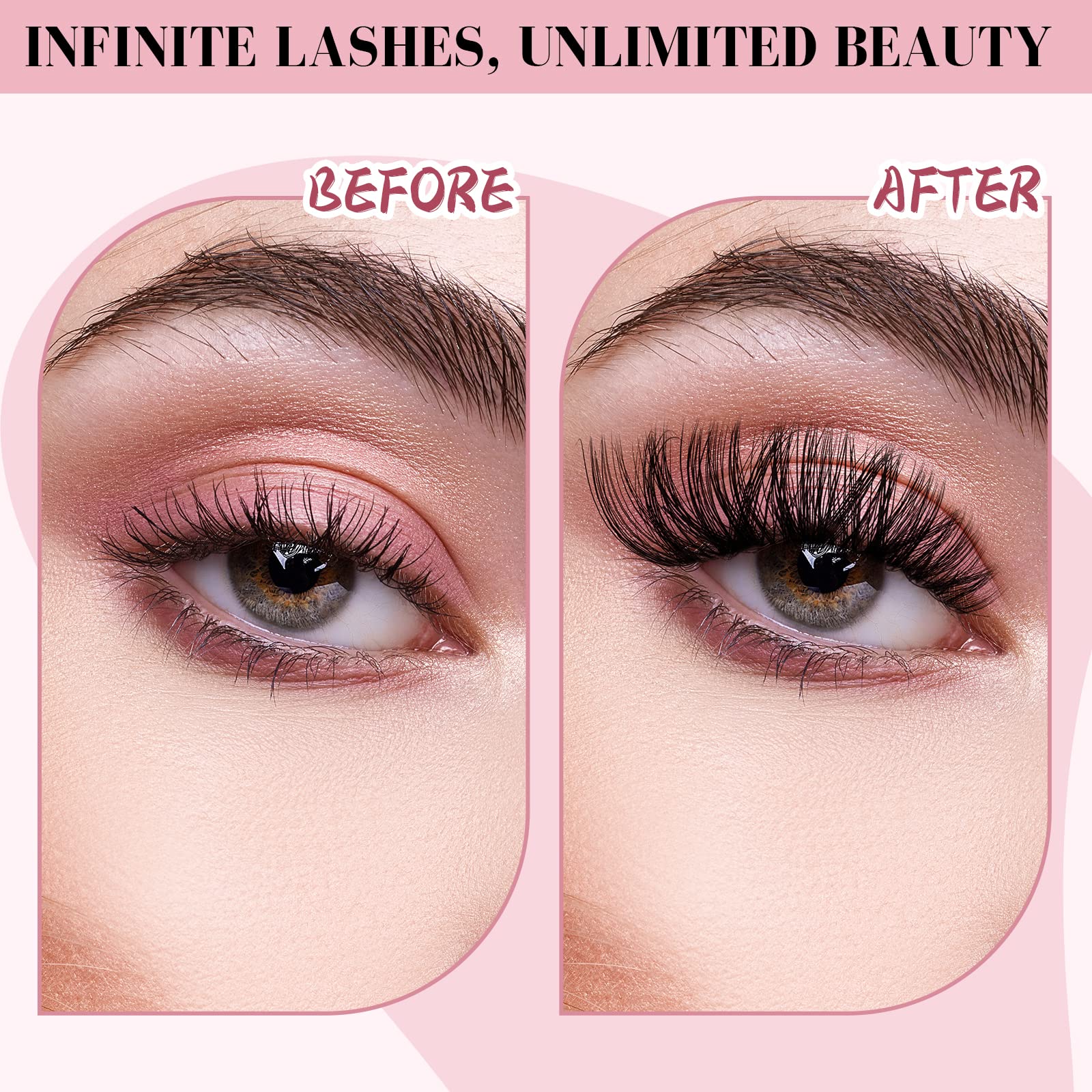 192 Pcs Mixed Cluster Lashes - 2 Styles (Flawless & Fabulous) DIY Eyelash Extensions with Super Thin Band, Soft & Easy to Apply | Perfect for Daily Wear, Parties & Special Occasions