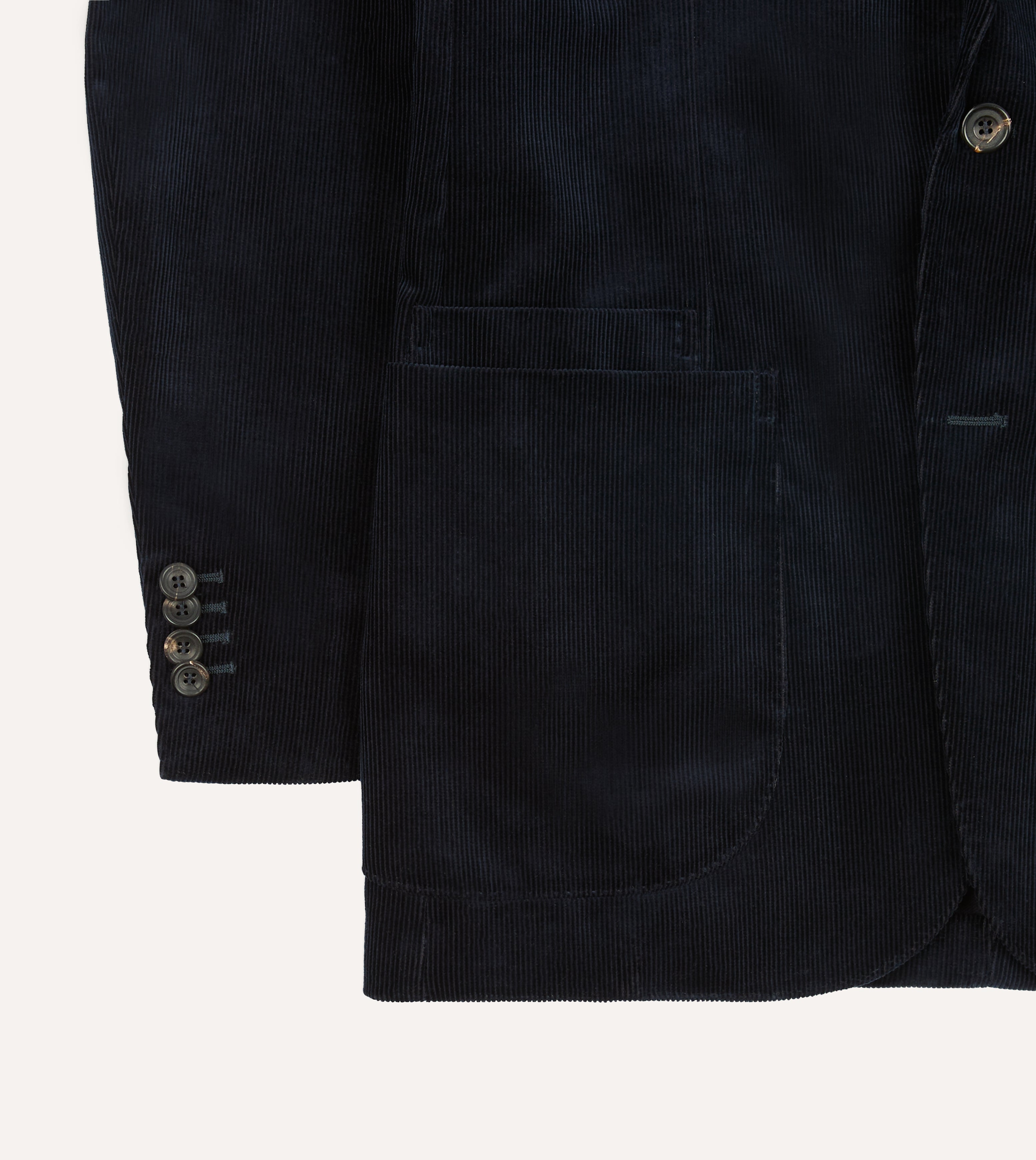 Navy Blue Mid Wale Cotton Corduroy Tailored Jacket for Men - Classic Slim Fit Blazer for Business Casual, Date Night & Fall Outfits