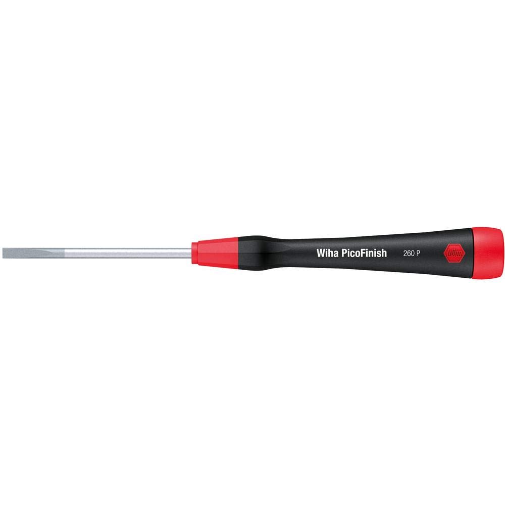 Wiha 26031 Slotted Screwdriver with PicoFinish Handle - 2.0 x 60mm Precision Screwdriver for Electronics, Jewelry & Small Appliances Repair | Ergonomic Grip for Comfort & Control