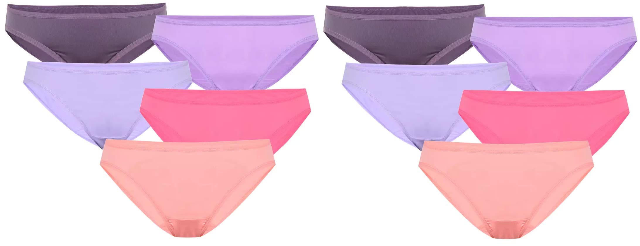 Fruit of the Loom Women's Microfiber 10 Pack Bikini Panties - Soft Comfort Underwear for Everyday Wear, Workout & Travel