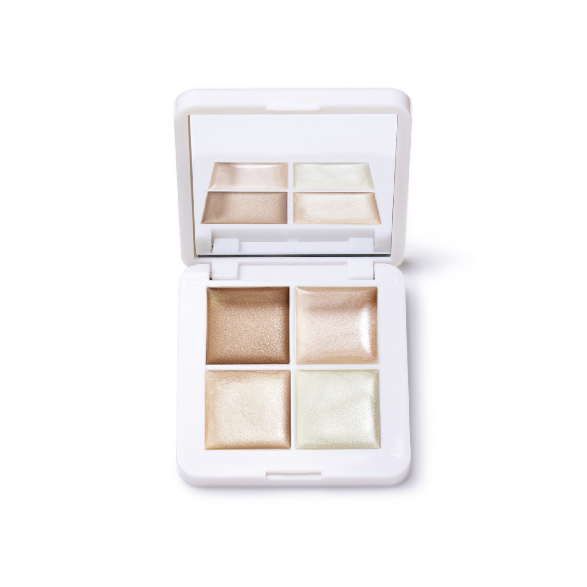 Living Luminizer Glow Quad Mini - 4-in-1 Highlighting Palette for Face & Body | Natural Glow Makeup for Cheeks, Eyes & Collarbone | Perfect for Day & Night Looks