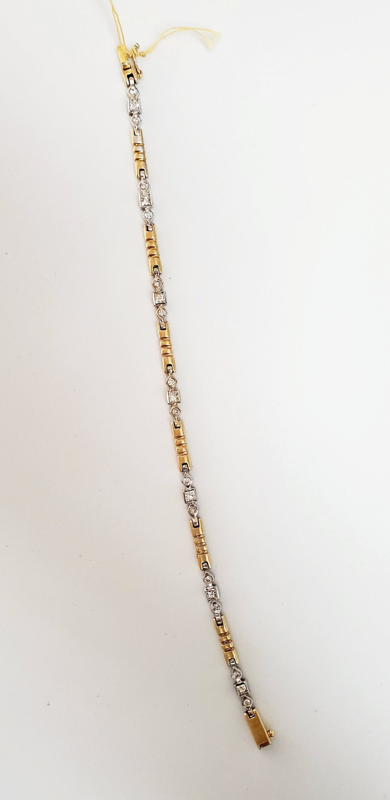 1 Carat Two-Tone Princess Cut Diamond Tennis Bracelet | Elegant Jewelry for Women | Perfect for Weddings, Anniversaries & Special Occasions