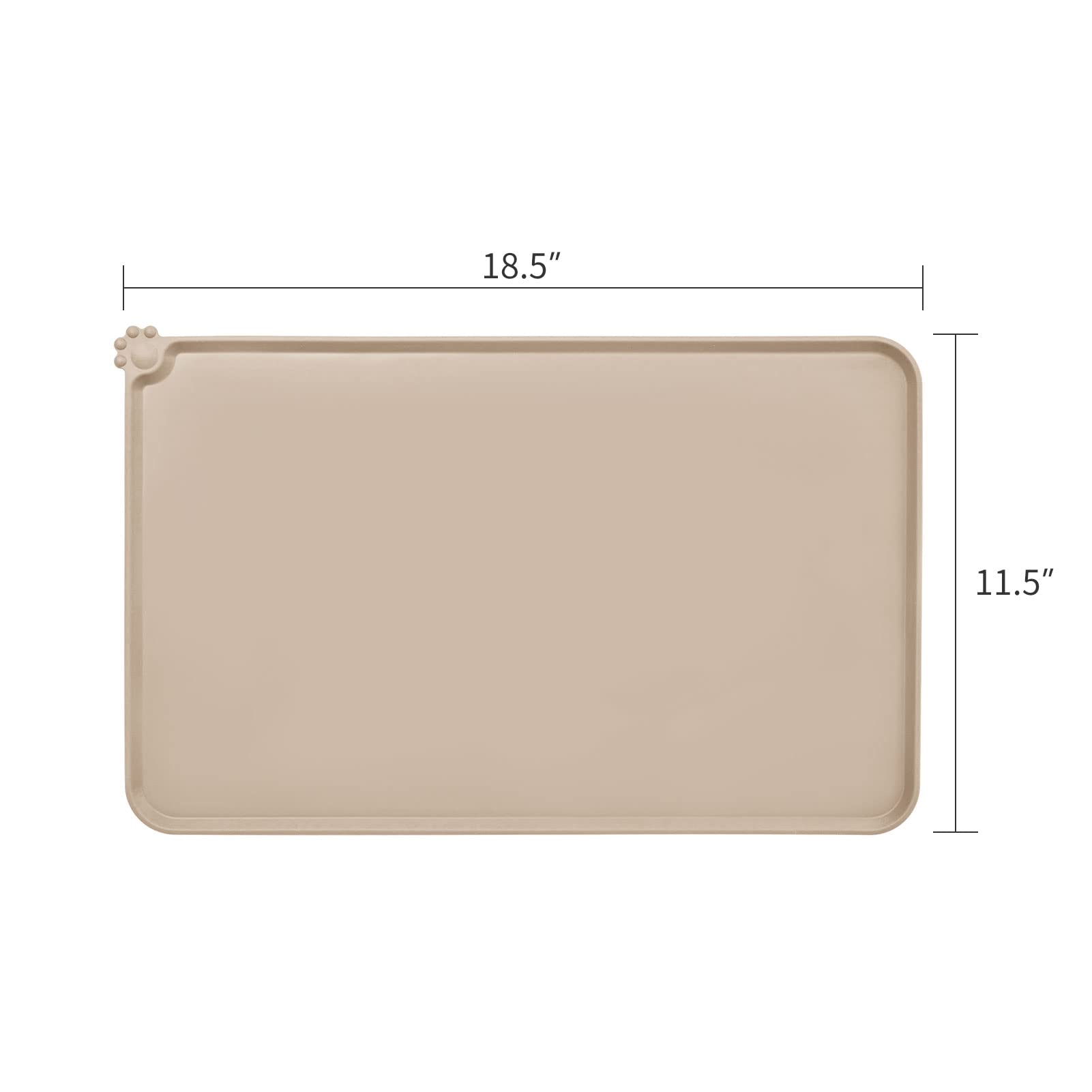 AUDWUD Non-Slip Silicone Pet Feeding Mat - Waterproof Dog Bowl Placemat for Food & Water - Perfect for Messy Eaters, Kitchen Floor Protection, and Easy Cleanup