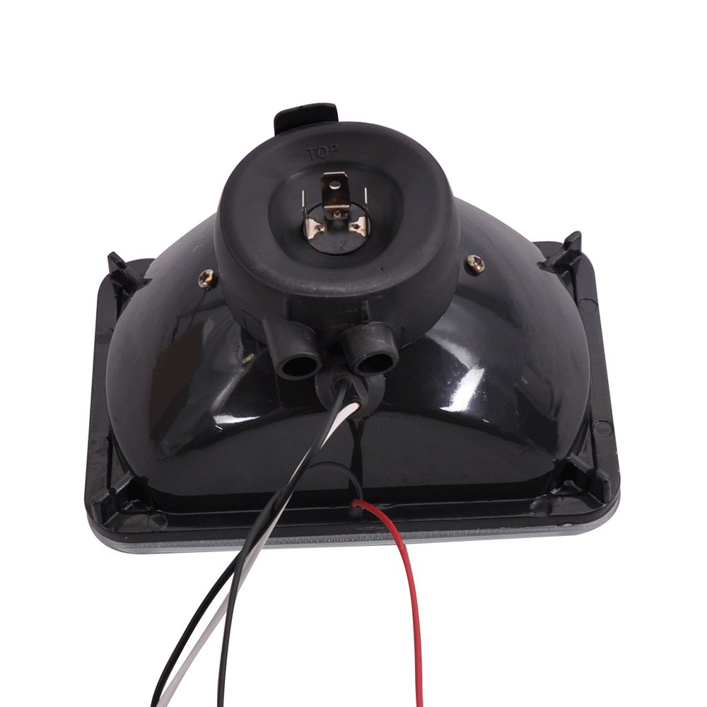 Universal 6x4 Inch H4 H6014 H6052 H6054 Headlights - Black Housing Pair for Most Vehicles | Driving at Night