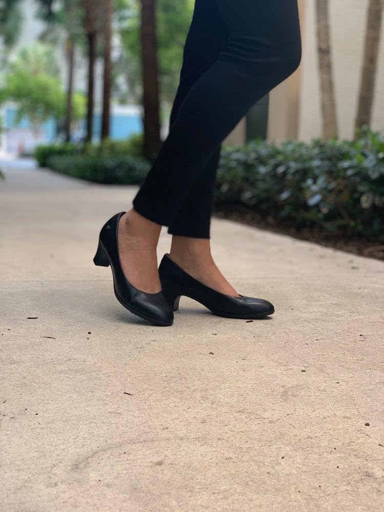 Slip-Resistant High Heel Dress Shoes for Women - Water Resistant & Comfortable Work Pumps for Flight Attendants & Service Professionals | Perfect for Hospitality, Healthcare & Office Work