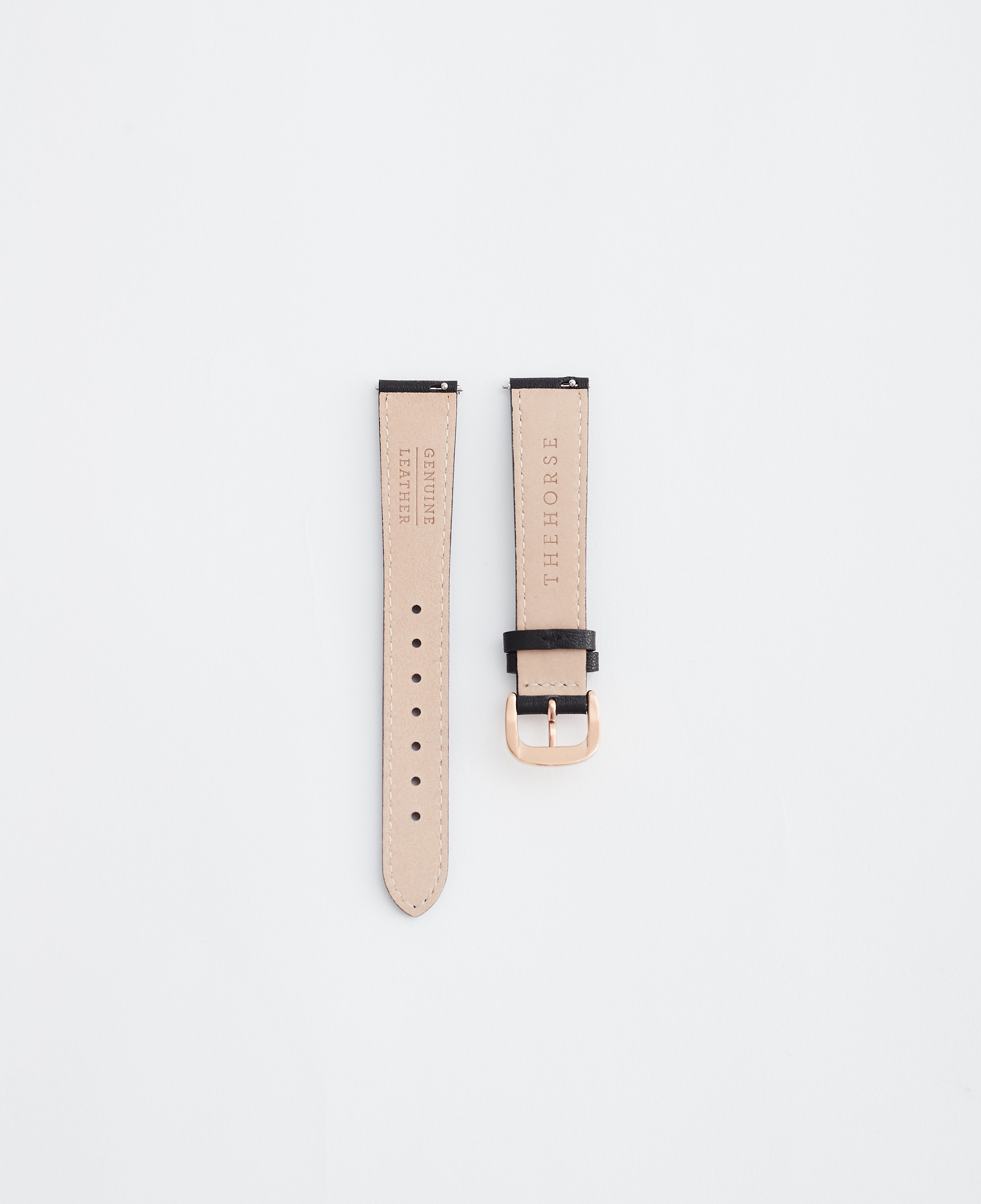 16mm Classic Leather Watch Strap - Black & Rose Gold for Men & Women | Perfect for Dress Watches, Business & Formal Occasions