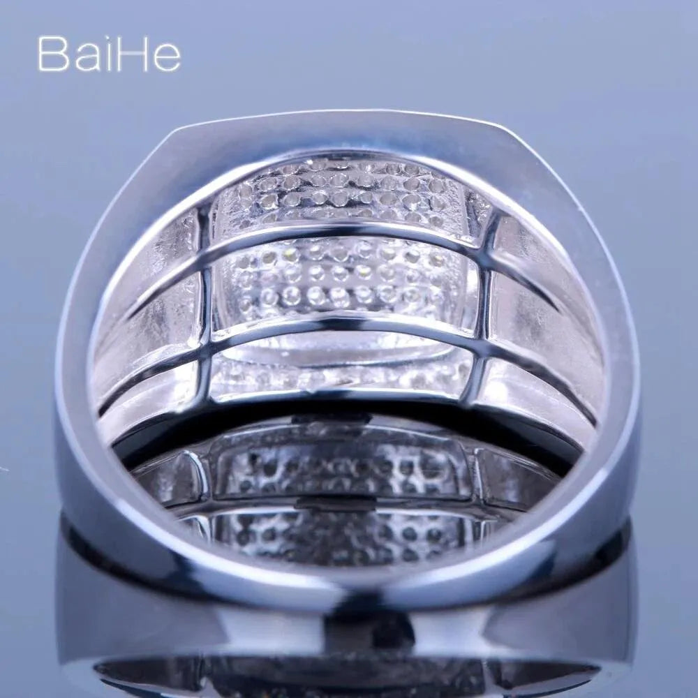 14K White Gold Genuine Natural Diamond Ring for Women & Men - H/SI Quality, Wedding & Engagement Fine Jewelry - Perfect for Proposals, Anniversaries & Special Occasions