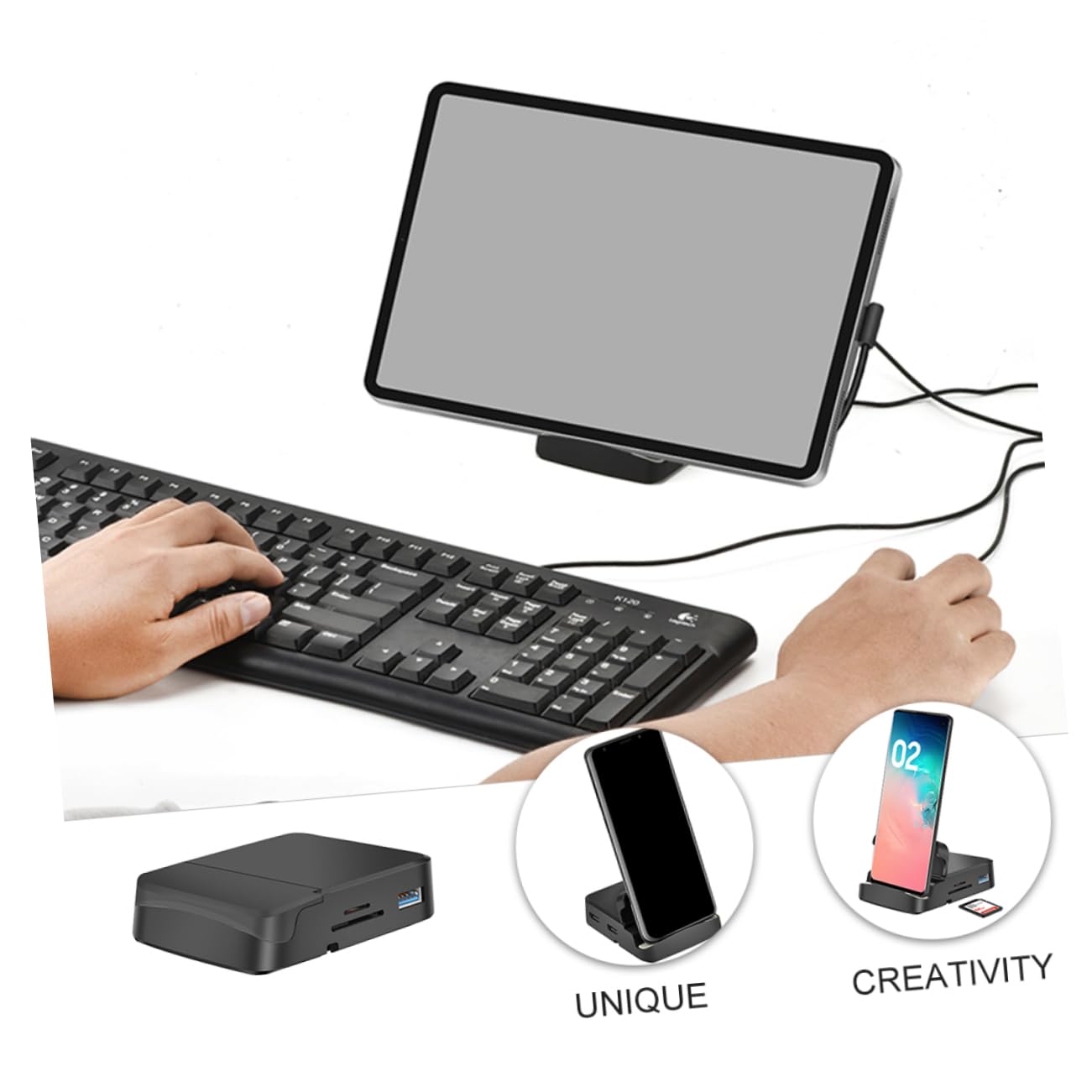USB C Hub with 8 Ports - Aluminum Alloy Docking Station for Laptop & Phone - Home & Office Use