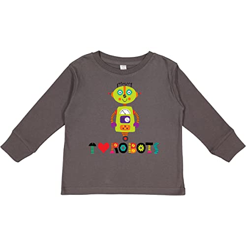 Inktastic Robotics Team I Love Robots Toddler Long Sleeve T-Shirt - Cute Science & STEM Themed Shirt for Kids, Boys & Girls - Perfect for School, Robotics Club & STEM Activities
