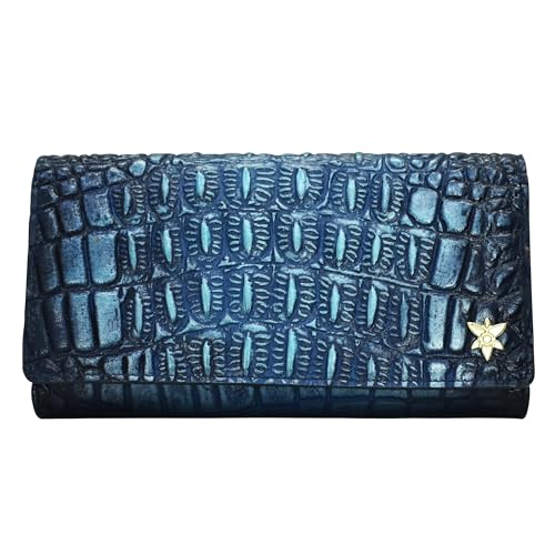 Croc Embossed Sapphire