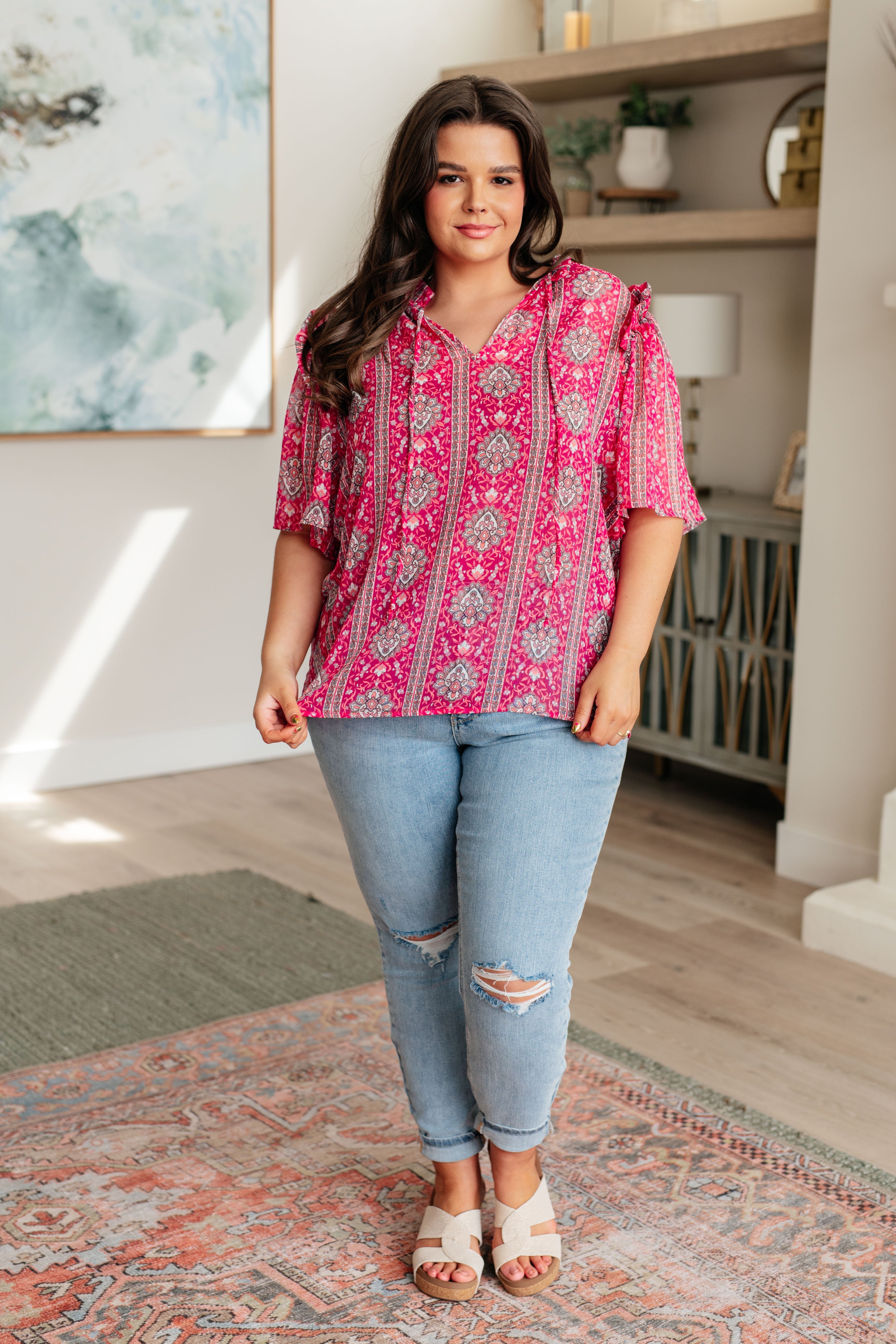 Elegant V Neck Bell Sleeve Blouse for Women | Flowy Boho Chic Top | Perfect for Date Night, Office Wear & Special Occasions