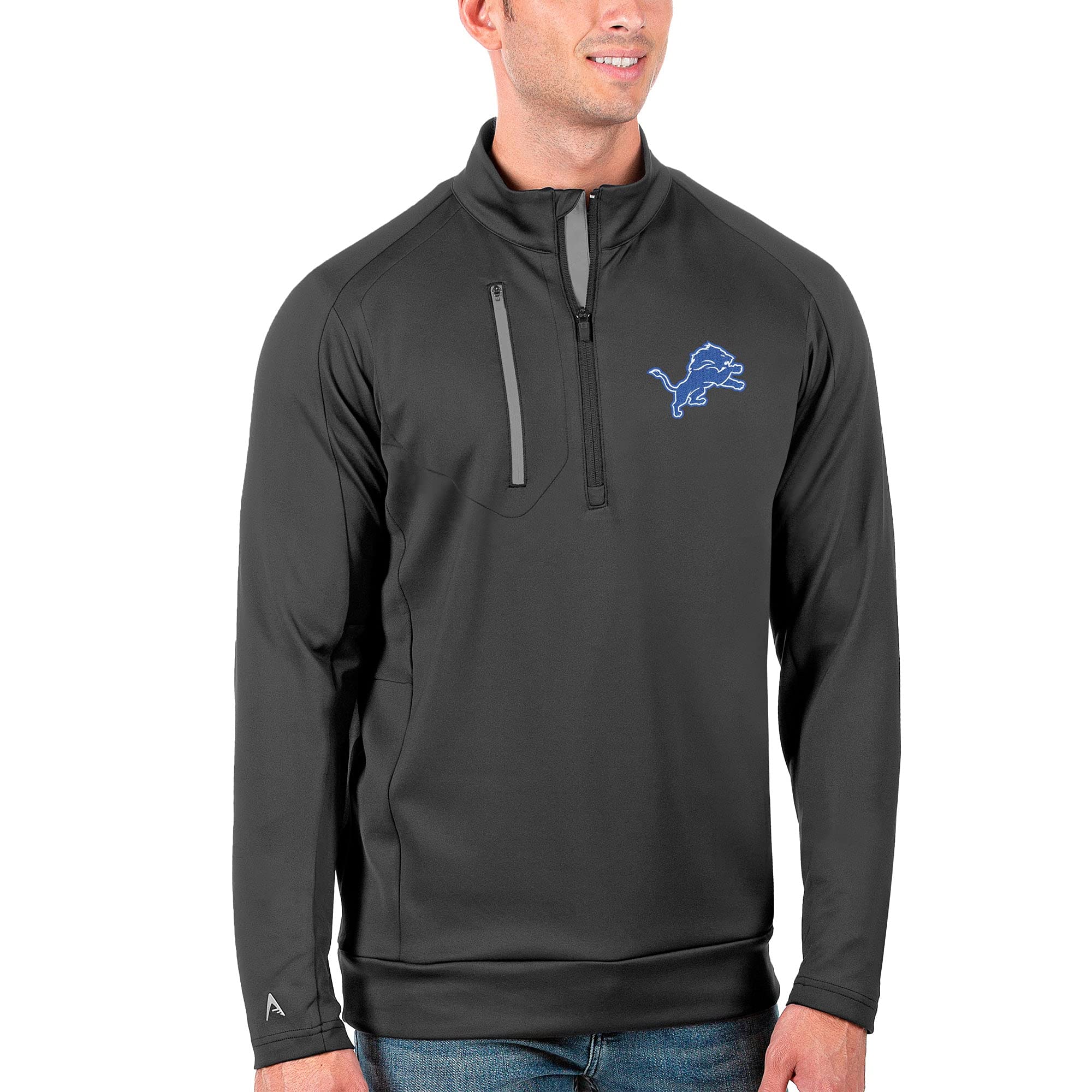 Antigua Men's NFL Big & Tall Bear Head Quarter-Zip Pullover Jacket - Warm Fleece Lined Football Outerwear for Game Day & Casual Wear