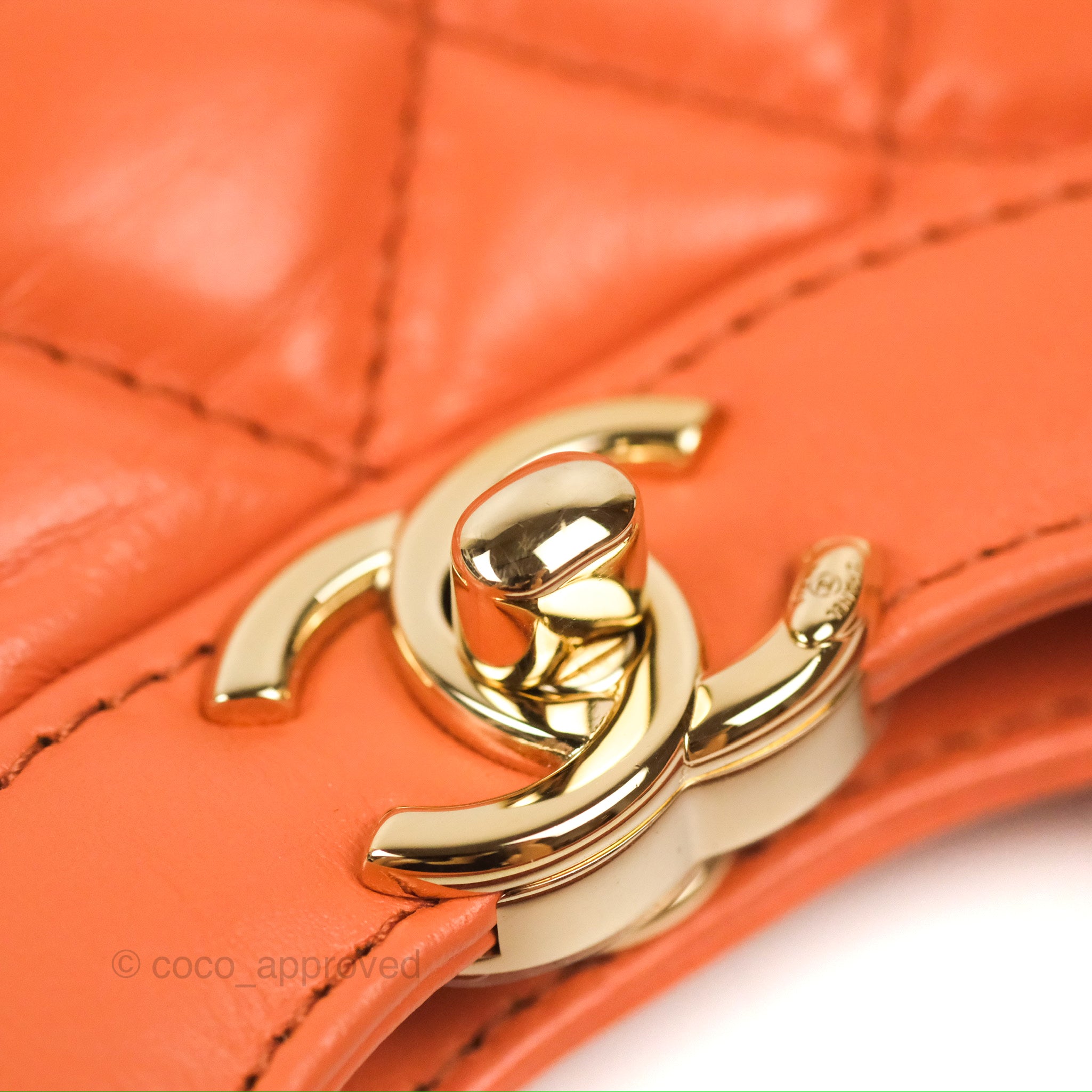 Chanel 31 Mini Bag in Salmon Orange Aged Calfskin with Gold Hardware - Luxury Crossbody Purse for Women, Perfect for Date Night & Evening Events