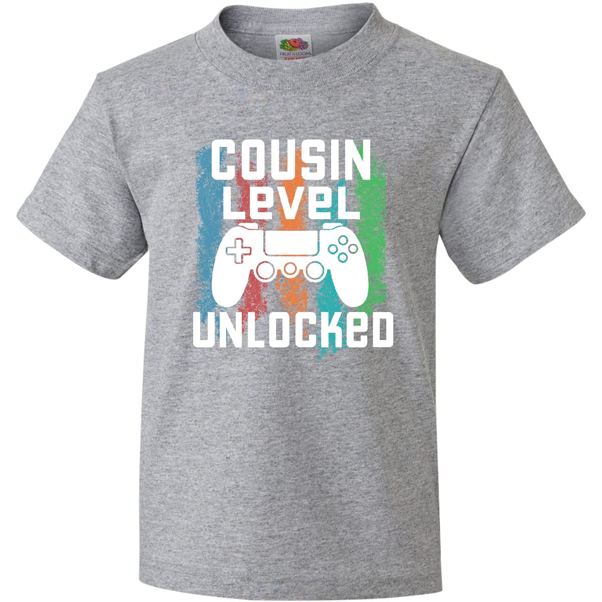 Inktastic Cousin Level Unlocked Video Games Youth T-Shirt - Perfect for Gaming Enthusiasts and Family Gatherings