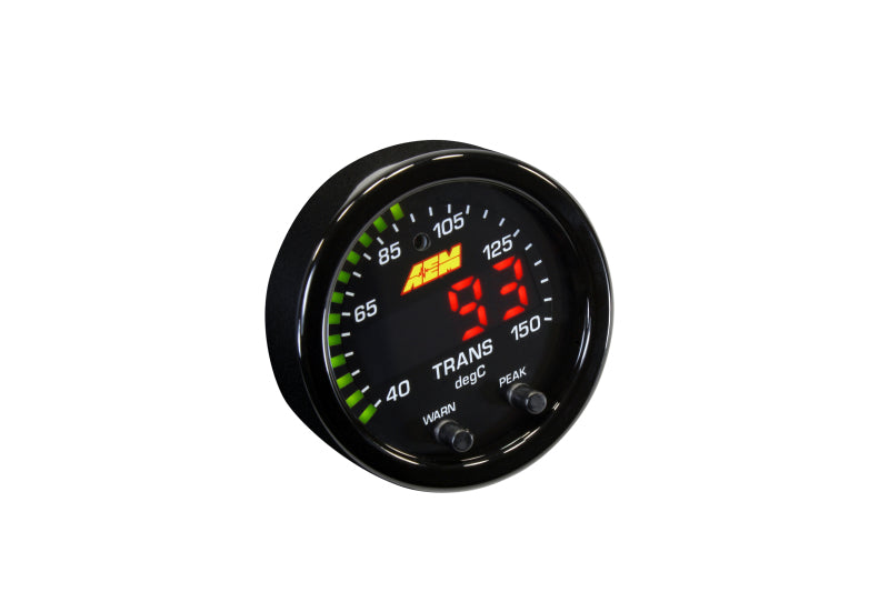 AEM X Series Temperature Gauge Kit 100-300F - Black Bezel & Water Temp Faceplate | Performance Monitoring for Cars, Trucks, Boats | Engine & Fluid Temperature Measurement