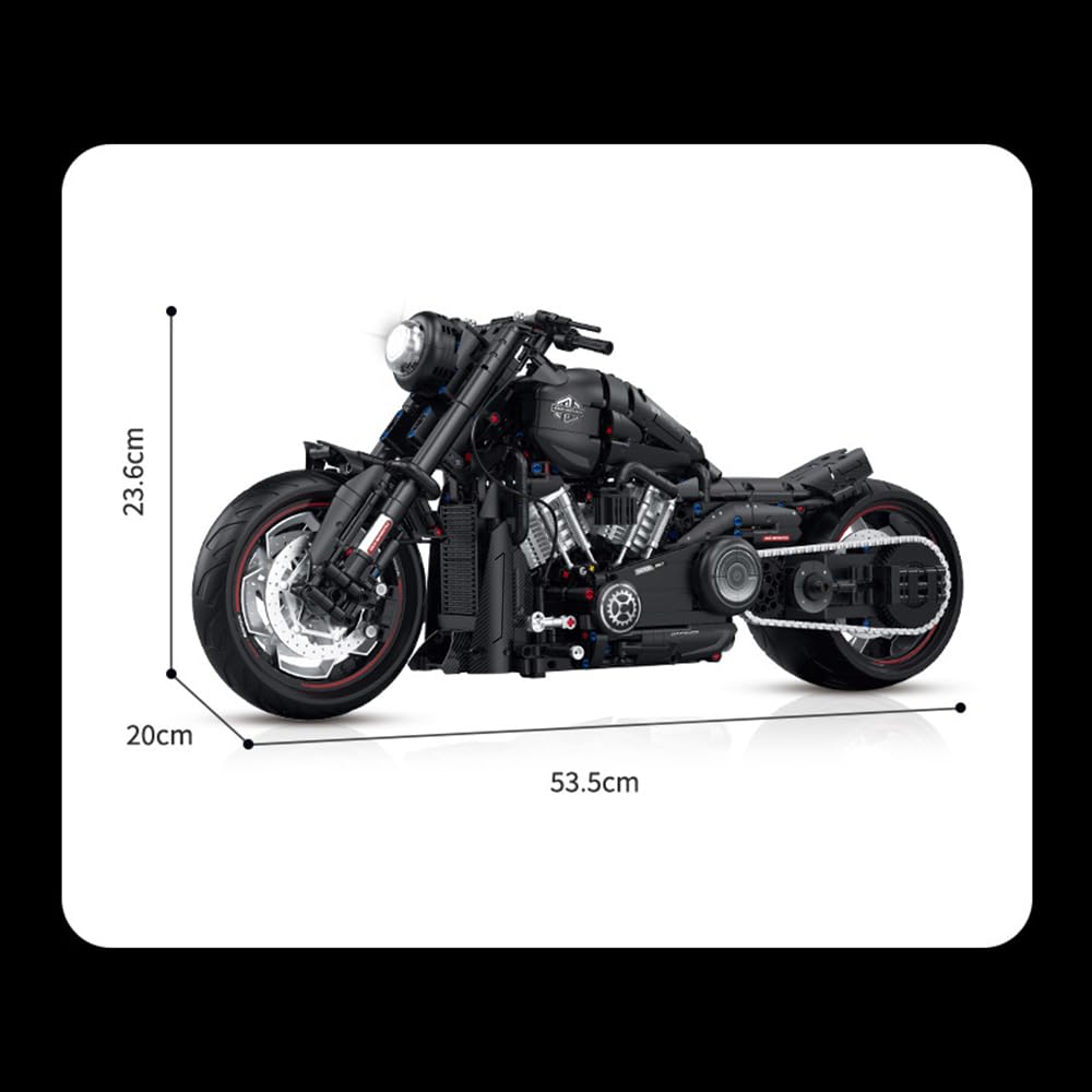MISINI 2260pcs Motorcycle Building Blocks Kit - 1:5 Scale Model for Collectors & Display
