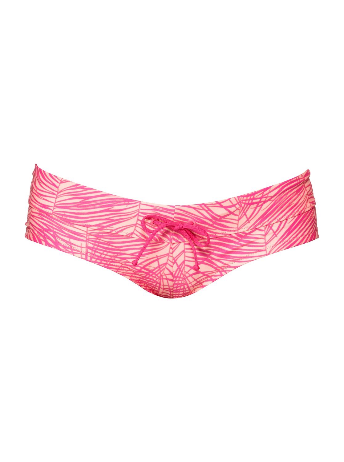 Roxy Women's Reef Break Bikini Bottom - Cantaloupe Palm Print Swimwear for Beach & Pool, Size SM