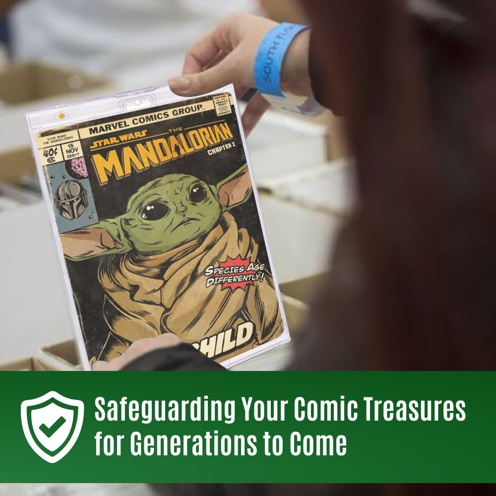 1 Piece Modern Silver Comic Book Display Case Holder - Magnetic Comic Book Protector with Diamond Corners | Crystal Clear Comic Preserver for Collectors | Perfect for Home Display, Comic Conventions & Valuable Collection Protection