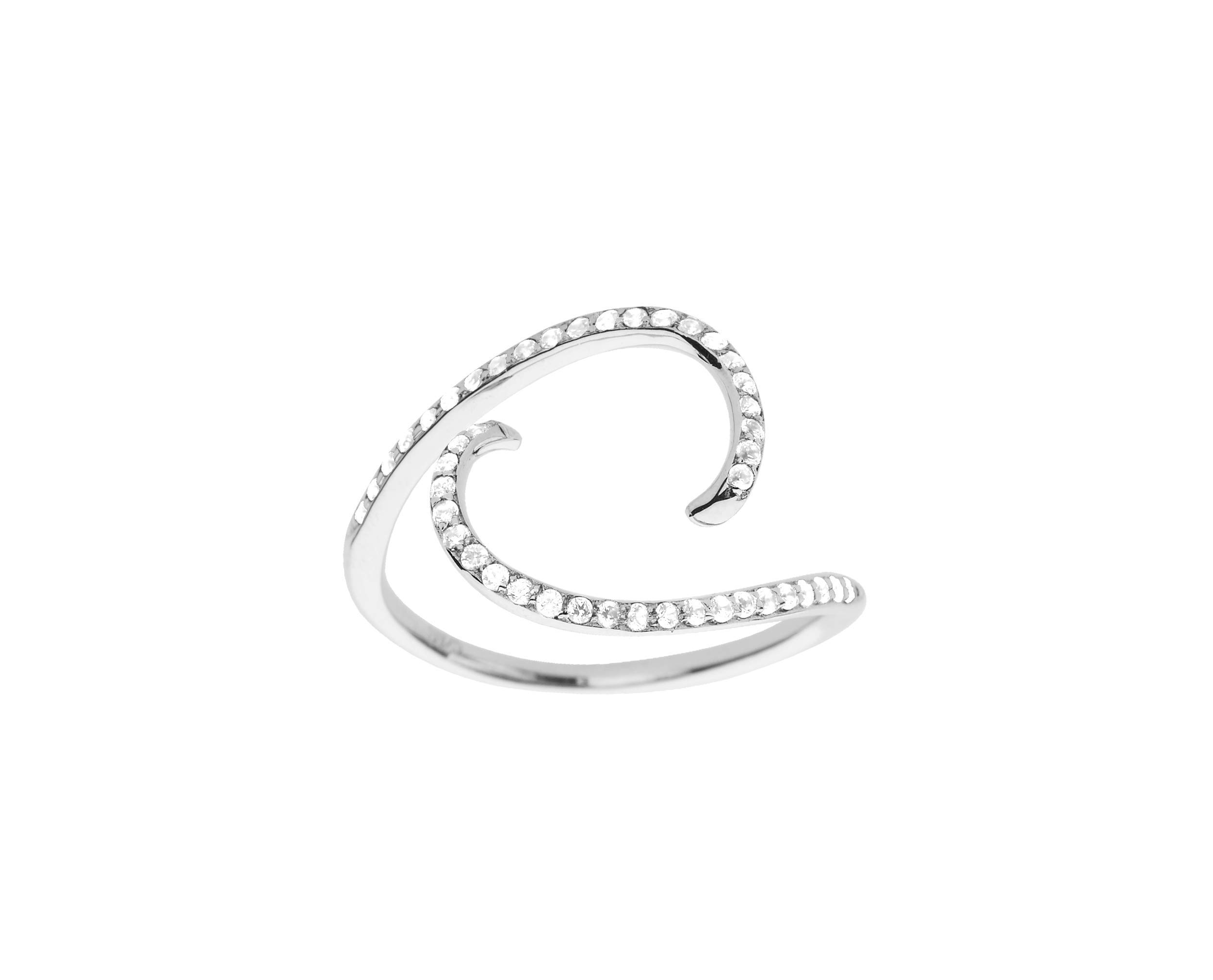 Majade Diamond Alternative Engagement Ring - 14K White Gold Handmade Wedding Band, April Birthstone Minimalist Ring | Unique Non-Traditional Jewelry for Proposals, Anniversaries & Special Occasions