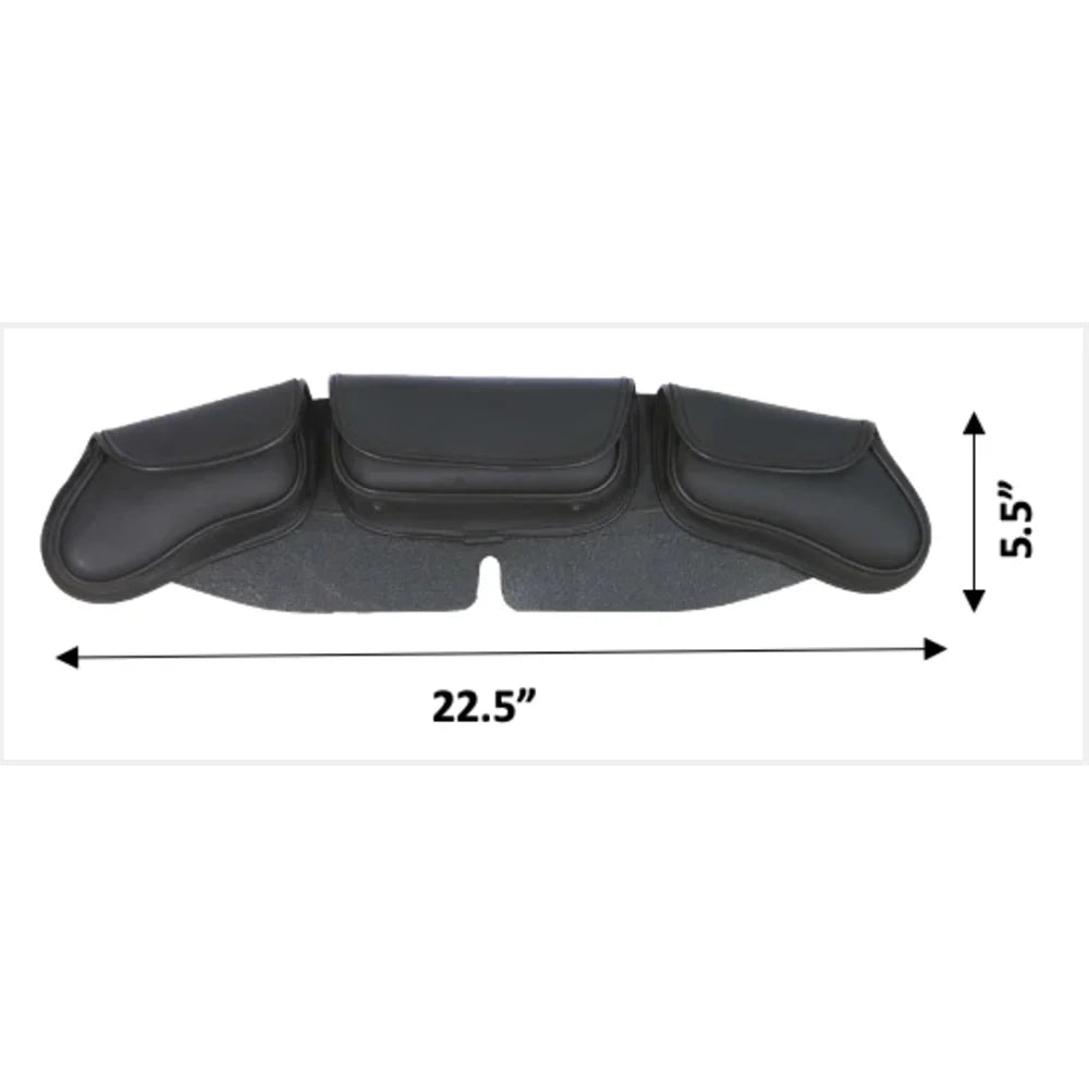 Open Road Curved PVC Windshield Bag - Motorcycle Windshield Storage Pouch for Maps, Phones & Accessories - Durable Waterproof Travel Organizer for Harley, Honda, Yamaha & Cruiser Bikes