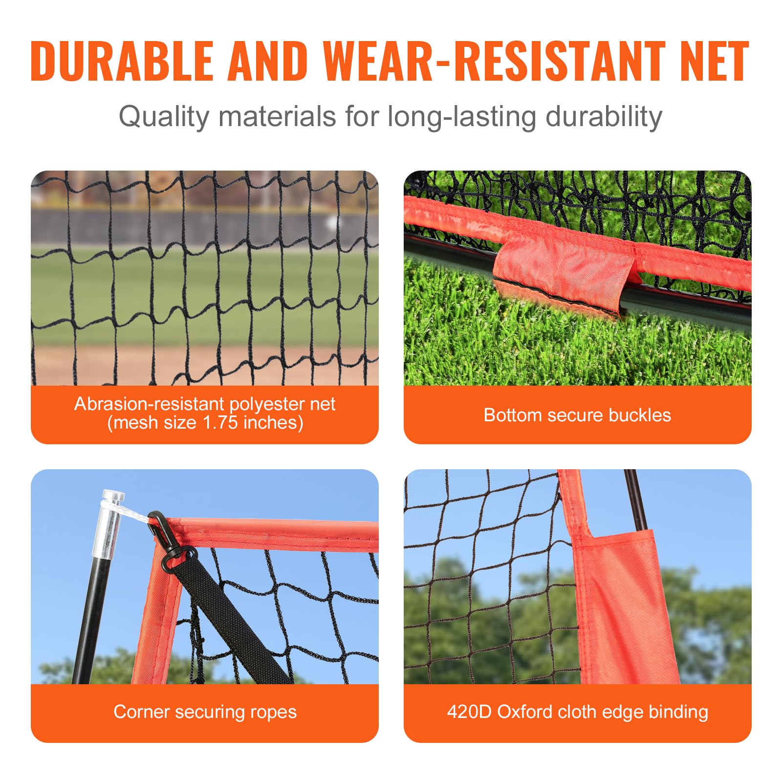 VEVOR 7x7ft Baseball Softball Practice Net - Portable Hitting Batting Catching Pitching Training Net with Carry Bag | Durable Backstop for Backyard, Field & Indoor Baseball Softball Drills | Perfect for Youth & Adult Players