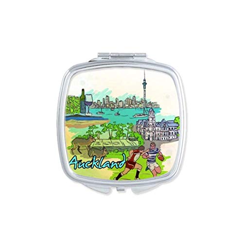 DIYthinker Portable Compact Double-Sided Mirror - Pocket Makeup Mirror for Travel, Home, and Office (Red Wine & Auckland City Football Design) | Perfect for Makeup, Skincare, and Quick Touch-Ups