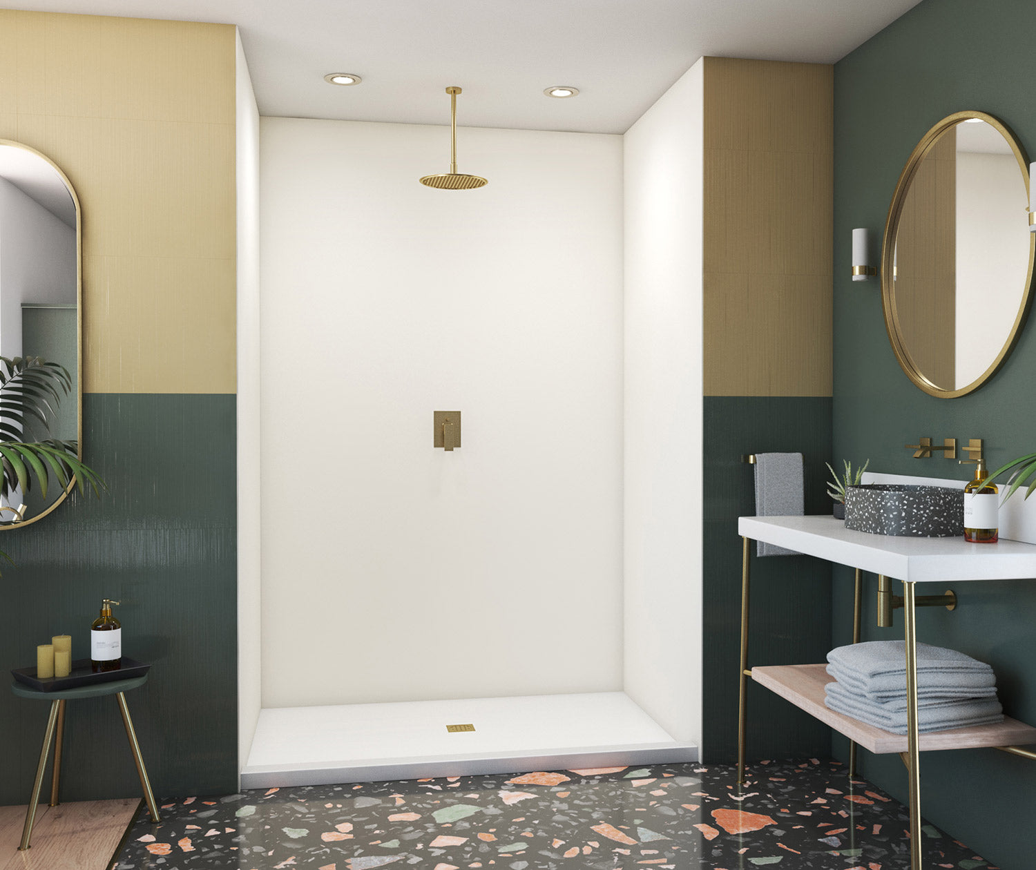 36x48x96 Swanstone Solid Surface Shower Wall Kit - Waterproof & Mold-Resistant Bathroom Remodeling Solution for Modern Homes & Commercial Spaces