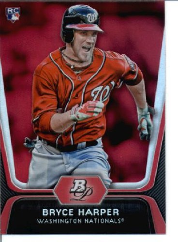 2012 Bowman Platinum Ruby Baseball Rookie Card #56 Bryce Harper - MLB Collectible Trading Card for Sports Memorabilia Enthusiasts (Perfect for Display, Investment & Trading Card Collections)