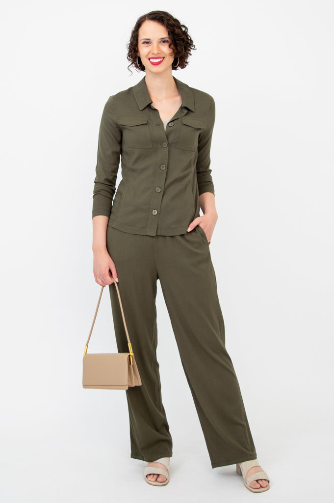 Lauren Jacket Women's Lightweight Linen Bamboo Blend Khaki Coat - Perfect for Spring & Summer Outdoor Activities