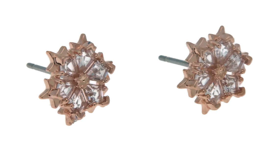 Swarovski Rose Gold-Plated Magic Pierced Earrings for Women | Hypoallergenic Crystal Stud Earrings | Perfect for Weddings, Parties & Everyday Wear