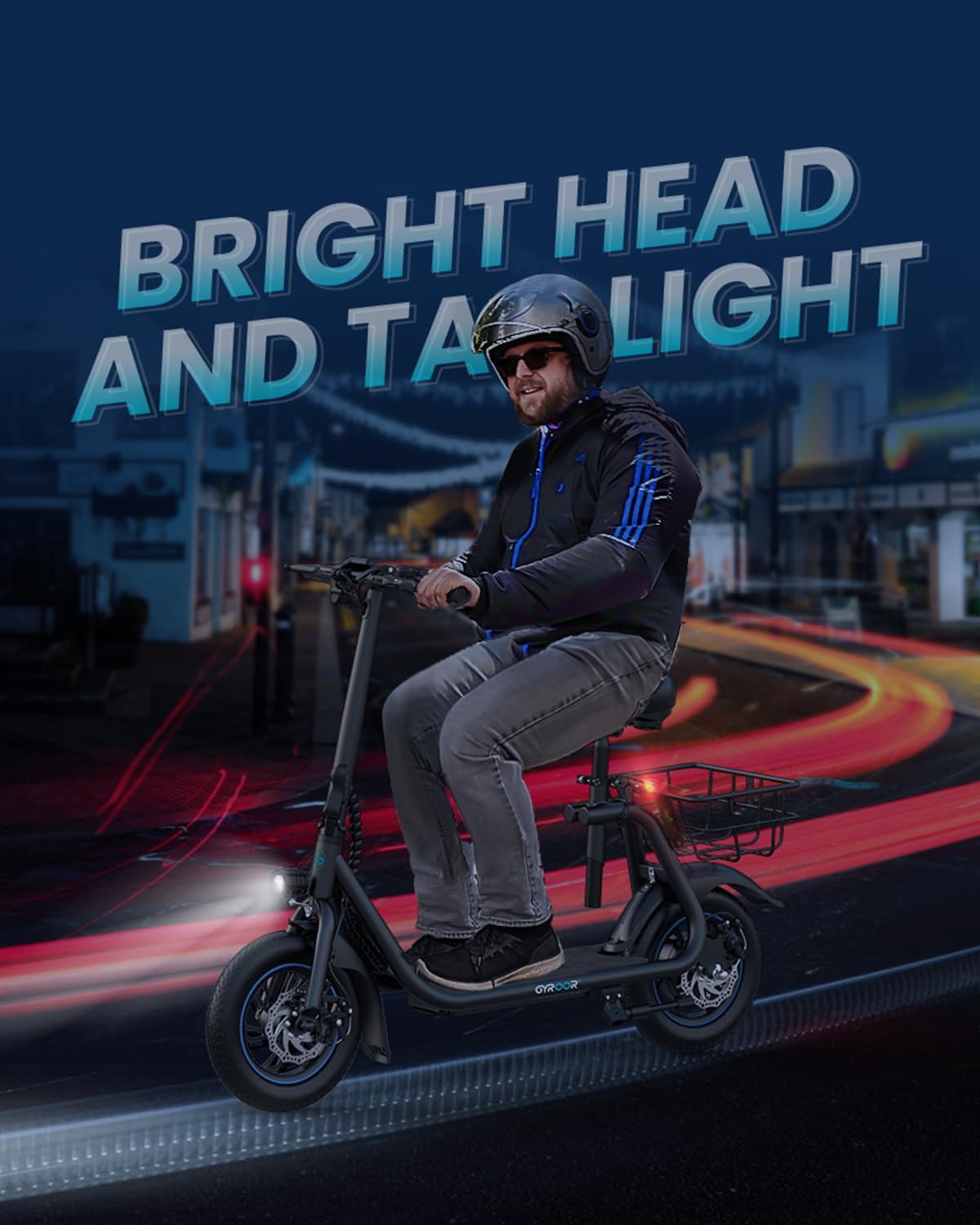 Gyroor Electric Scooter for Adults - 450W Motor, 20-25 Miles Range, 15.5-18.6 MPH Speed, LCD Display, with Basket - Perfect for Commuting, Campus Travel & Urban Exploration