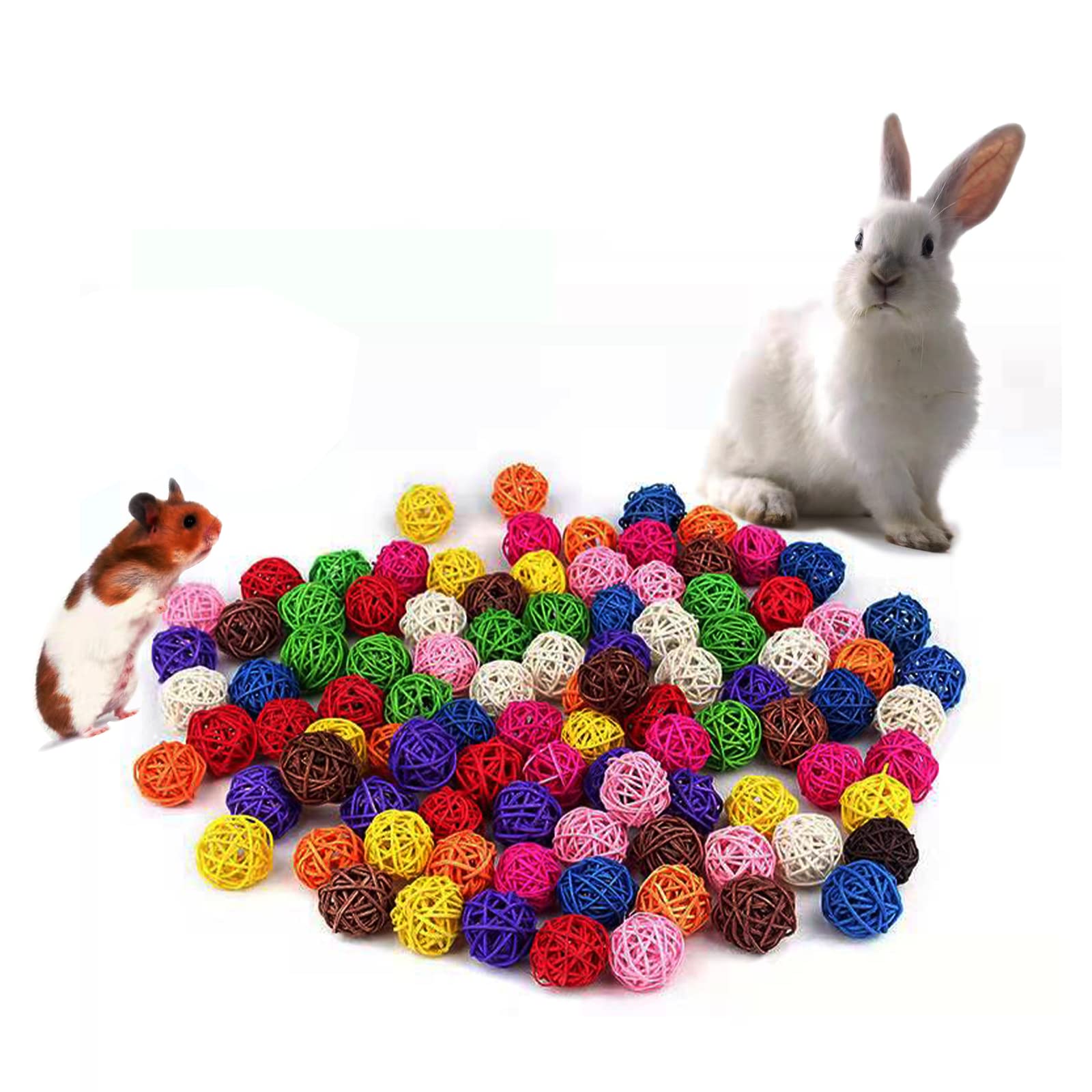 Parrot Chew Toys 30Pcs Rattan Balls for Budgies & Conures - Bird Cage Decor & DIY Crafts