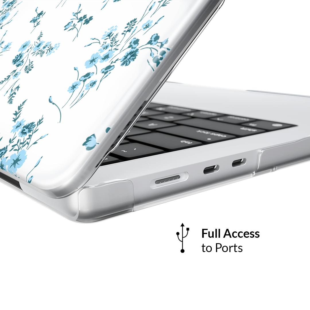 French Blue Floral MacBook Case - Stylish Protective Cover for MacBook Air/Pro 13