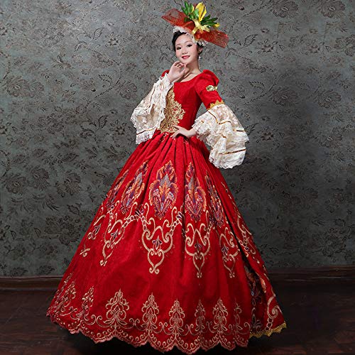Victorian Renaissance Queen Dress for Women - Elegant Long Rococo Masquerade Ball Gown | Perfect for Costume Parties, Historical Reenactments & Themed Events