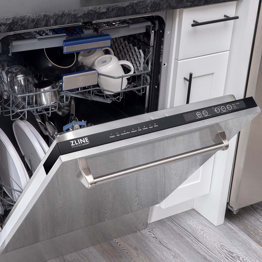 ZLINE 36 Inch Professional Kitchen Package - Stainless Steel Dual Fuel Range, Ducted Range Hood & Tall Tub Dishwasher Set for Modern Home Cooking & Entertaining