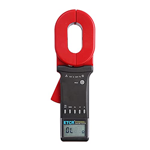 ETCR2000A+ Digital Clamp Ground Resistance Tester - Portable Earth Ground Tester for Electrical Safety Testing | Perfect for Electricians, Engineers & DIY Home Use