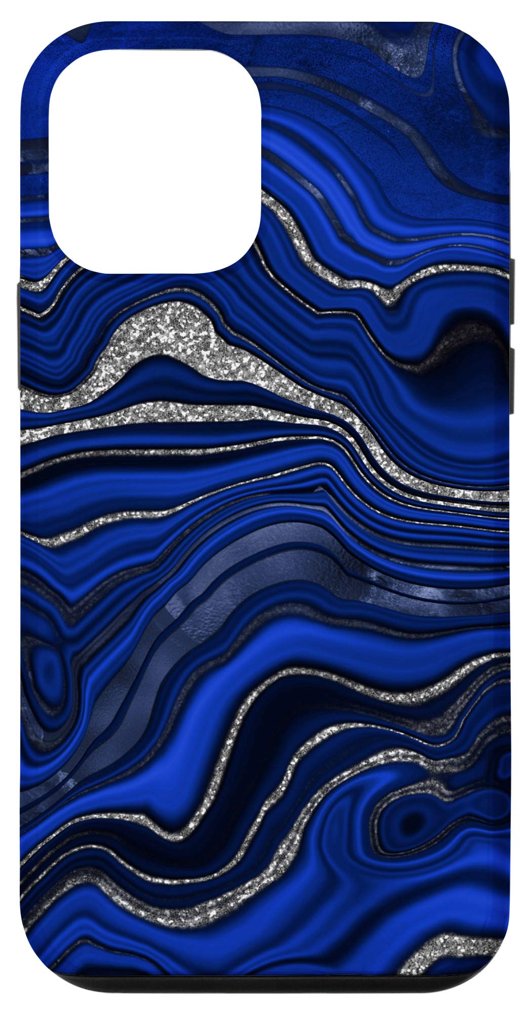 iPhone 12 mini 高品质蓝色银青金石设计保护壳 - 时尚耐用，适合日常使用、商务出行和休闲娱乐