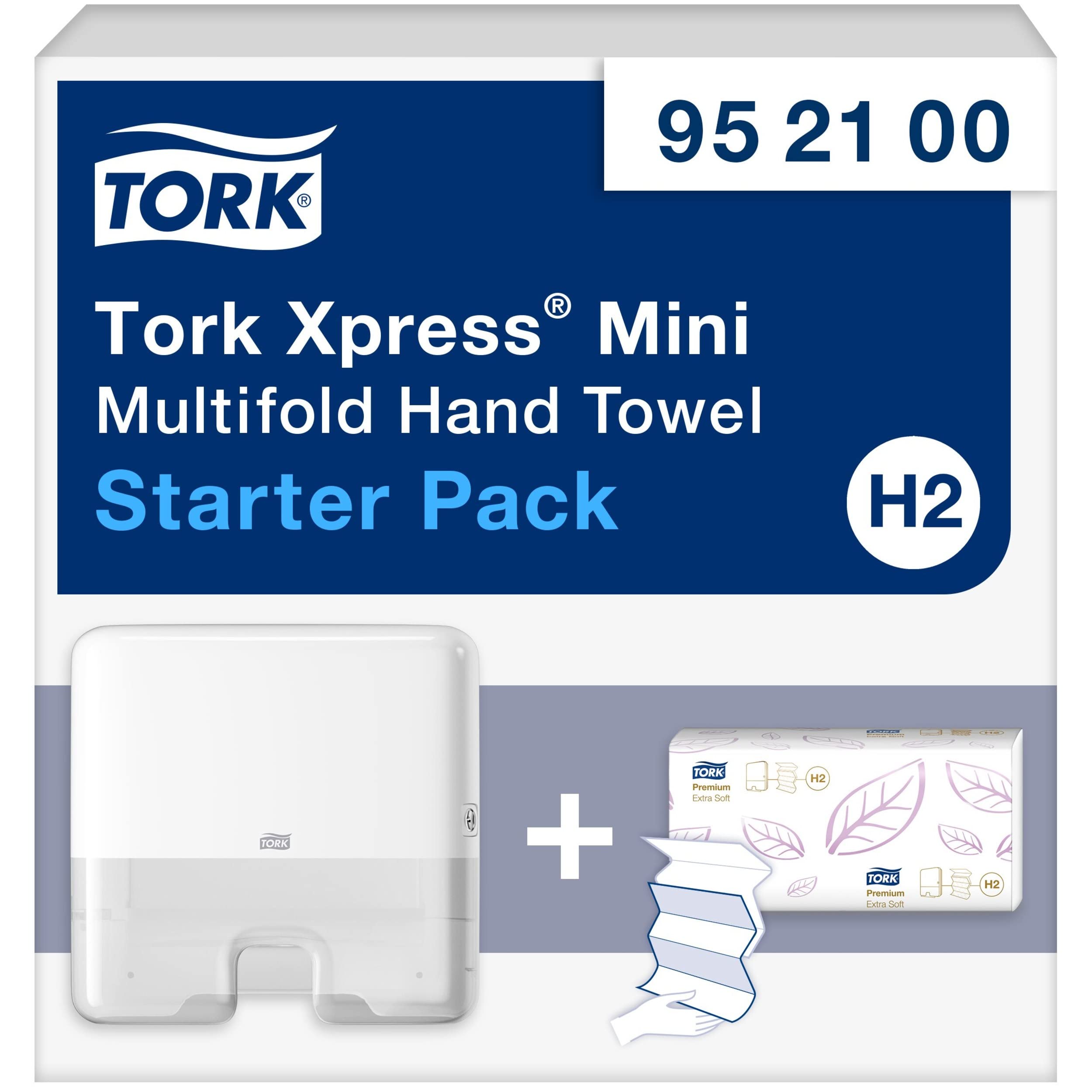 Tork Elevation Starter Pack White Interfold Mini Hand Towel Dispenser - Perfect for Restrooms, Kitchens, and Office Spaces