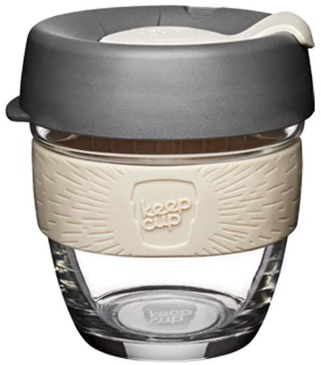 KeepCup Brew Glass Small 8 Oz - Reusable Coffee Cup for Home, Office & Travel - Eco-Friendly Glass Mug for Hot & Cold Beverages - Perfect for Baristas, Commuters & Coffee Lovers