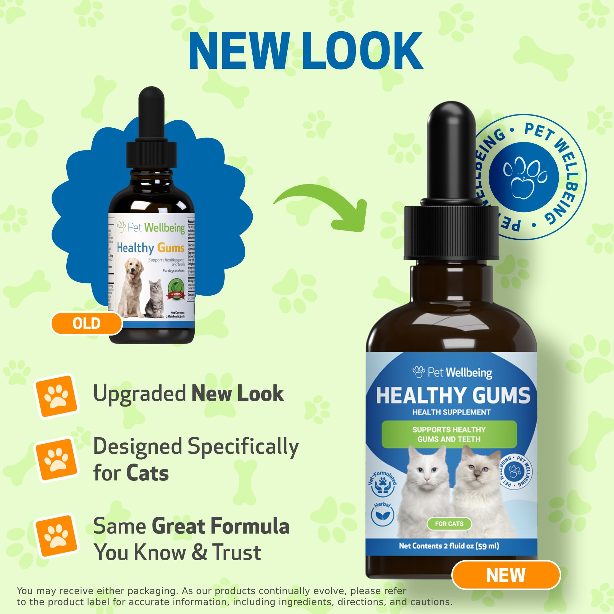 Pet Wellbeing Healthy Gums for Cats - Natural Oral Care Supplement for Feline Dental Health, Fresh Breath & Gum Support - 2oz (59ml) - Promotes Dental Hygiene & Prevents Tartar Buildup for Indoor/Outdoor Cats