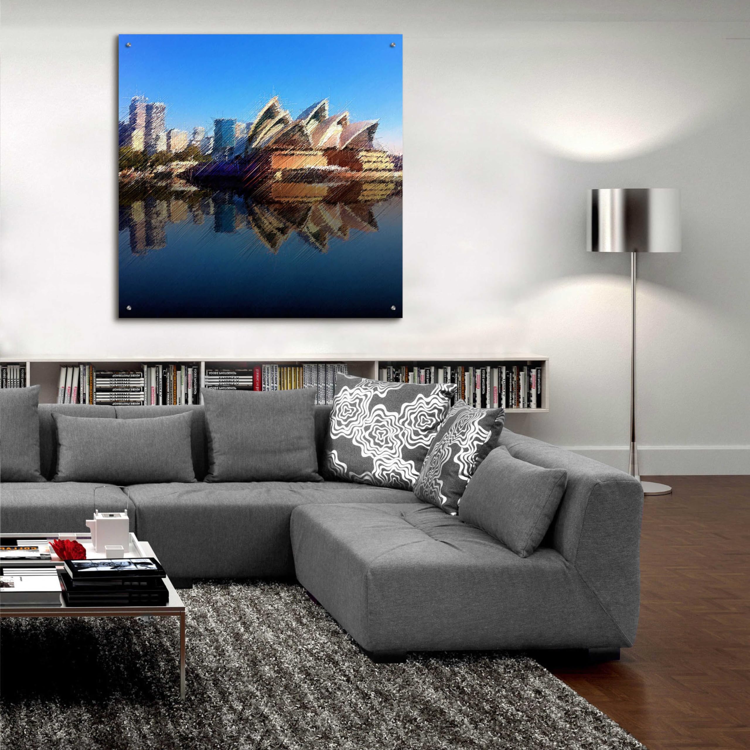 Epic Art 'The Opera House' by David Manlove - 36x36 Inch Acrylic Glass Wall Art - Modern Home Decor for Living Room, Bedroom & Office