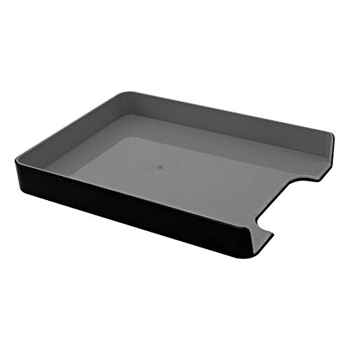 Advantus Black/Gray-Fusion Letter Tray Desk Organizer (37678) - Perfect for Office, Home & School Paper Organization