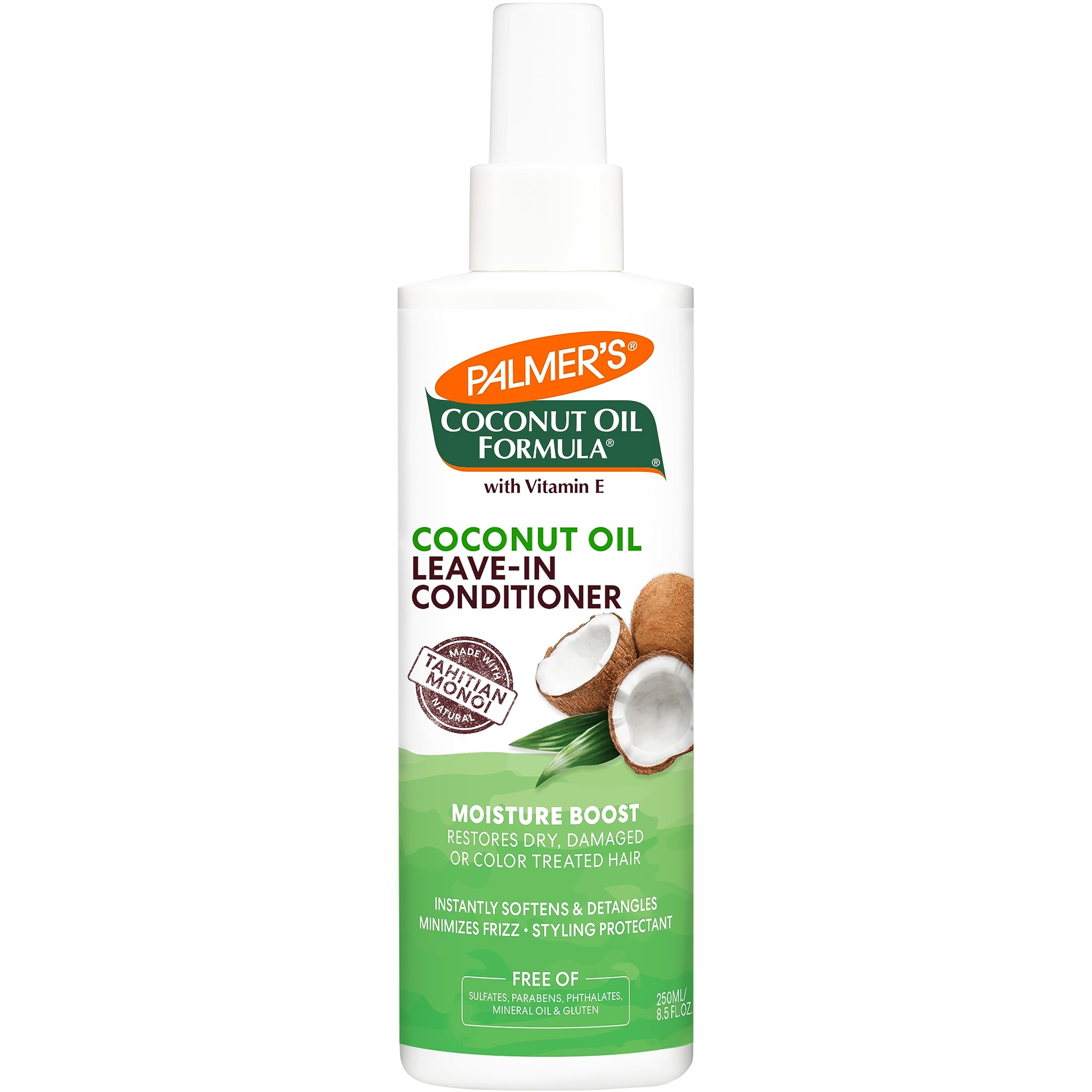 Palmer's Coconut Oil Formula Moisture Boost Leave-In Conditioner for Dry & Damaged Hair - 8.5 oz | Hydrating Hair Treatment with Natural Oils | Perfect for Daily Use, Post-Wash Care & Heat Styling Protection