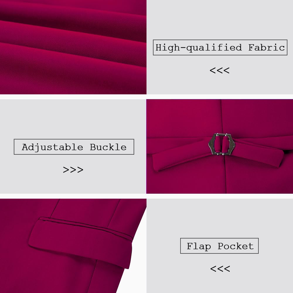 3-Piece Slim Fit Men's Suits for Wedding, Groomsmen & Prom - Notched Lapel Tuxedo Jacket, Pants & Vest Set - Perfect for Formal Events, Business Meetings & Special Occasions