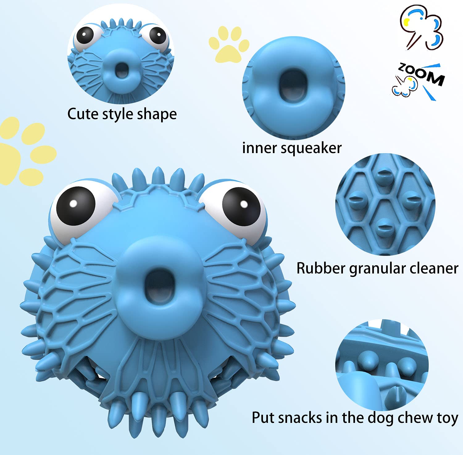 Durable Natural Rubber Dog Chew Toy for Aggressive Chewers - Large & Medium Breed Teeth Cleaning Squeaky Toy with Milk Flavor | Anxiety Relief & Slow Feeder Puzzle for Dogs | Perfect for Teething, Boredom Relief & Dental Health