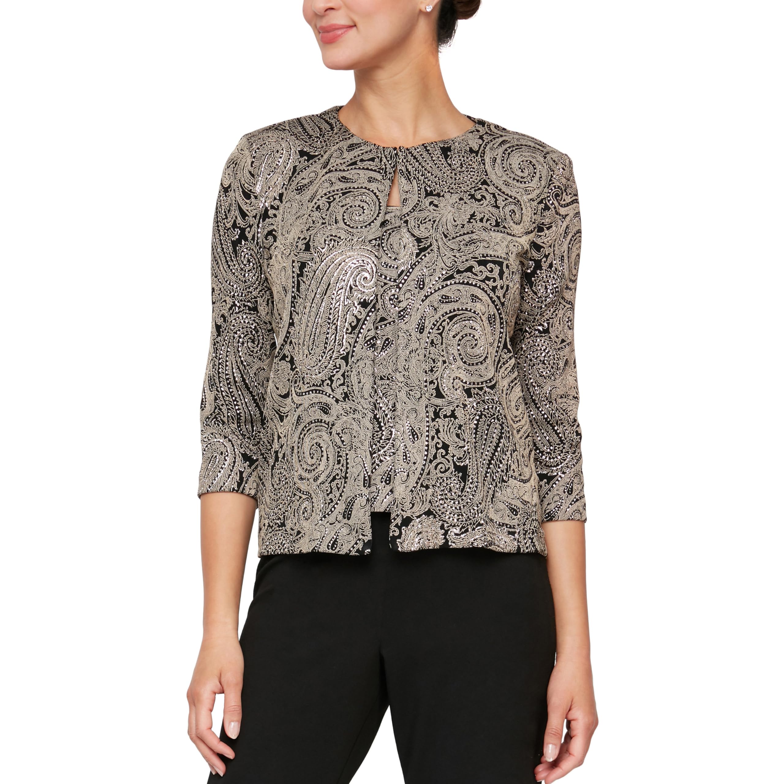 Alex Evenings Women's Jacket & Scoop Neck Tank Top Twinset Set - Formal & Casual Outfits for Work, Dinner Dates & Special Occasions (Petite & Regular Sizes)