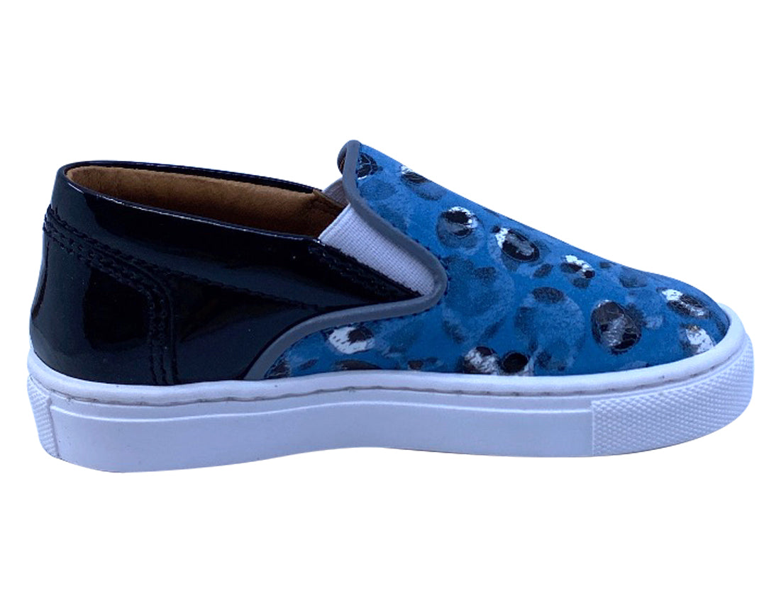 **Atlanta Moccasin Slip-On Sneakers for Girls & Boys – Blue Print Casual Shoes for School, Play & Everyday Comfort**