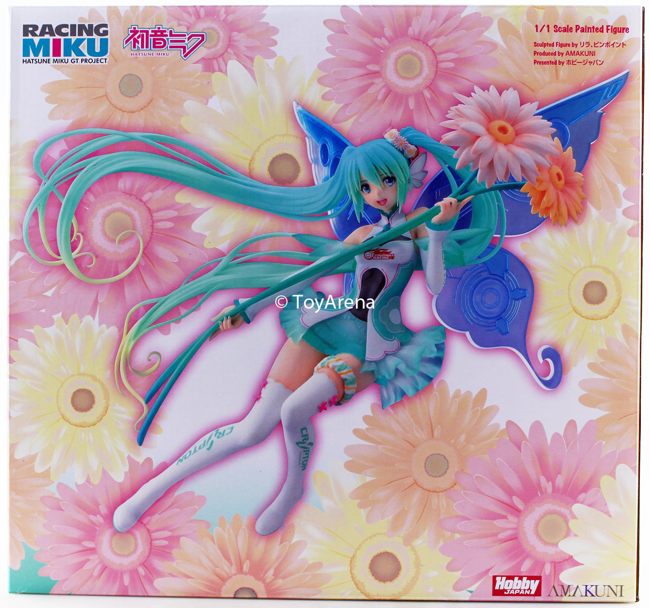 Good Smile Racing Miku 2017 Ver 1/1 Scale PVC Statue Figure by Amakuni - Anime Collectible for Display & Home Decoration