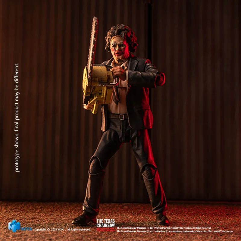 Pre Order 1/18 HIYA 4-Inch Leatherface Action Figure - Texas Chainsaw Massacre 1974 Collector's Edition with Pretty Woman Mask | Horror Movie Collectible, Display for Home Office & Halloween Decor